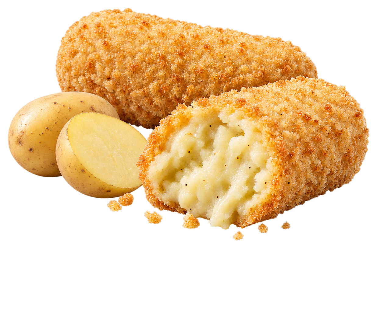 Licht gepaneerde aardappelkroket